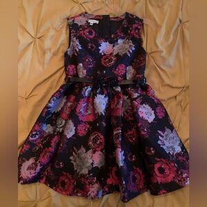 Autograph Navy  and Pink Floral Kids Dress